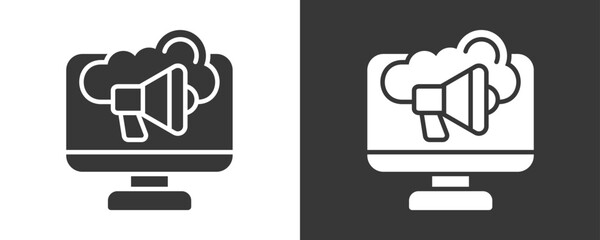 Online Marketing Icon Set Vector Collection Isolated In Black And White