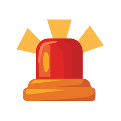 Siren light vector illustration, siren light icon, emergency beacon light clipart, warning light clip art, isolated on white background