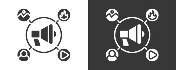 Content Marketing Icon Set Vector Collection Isolated In Black And White