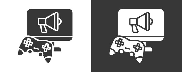 Advertising Icon Set Vector Collection Isolated In Black And White