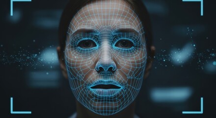 Close-up of a woman's face with facial