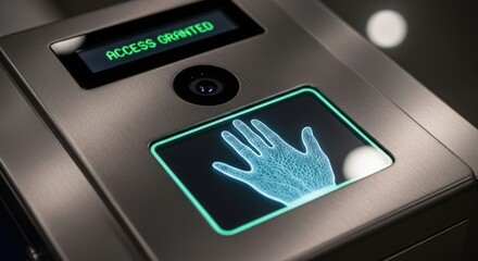 Close-up of a biometric scanner with a
