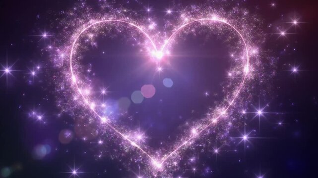 A soft magical neon glow forming a heart shape in mid-air against a dark background, creating a dreamy, romantic, and atmospheric light effect ideal for modern digital visuals.