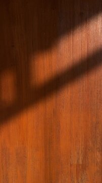 Side view of empty wooden door. Natural texture in harmonious wood. brown wood plank door background texture. Isolated, flat lay, copy space, empty, free, negative, text. Potrait.
