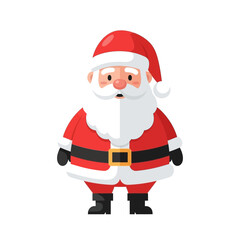 Obraz premium Santa Claus isolated on white with bag, a happy Christmas holiday character vector illustration greeting card