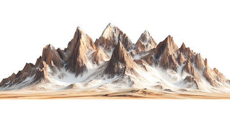 Majestic snow-capped mountain range bathed in warm sunlight