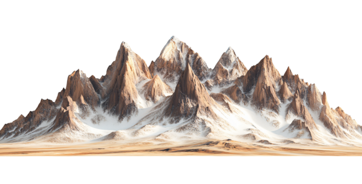 Majestic snow-capped mountain range bathed in warm sunlight