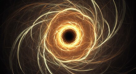 Abstract visualization of time's irregular flow, showcasing chaotic energy within a vibrant spiraling vortex. Digital art background concept, chaos, vortex, digital art