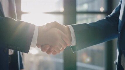 Handshake Deal: Capturing the essence of a deal agreement, two professionals sealed a successful partnership with a firm handshake, symbolizing unity, respect, and mutual benefit, Generative AI.