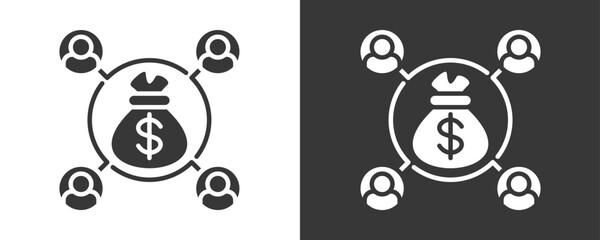 Commission Icon Set Vector Collection Isolated In Black And White