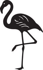Elegant flamingo illustration a minimalist black and white bird design