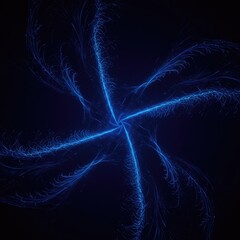 Deep blue abstract geometry showing repeated amplification of signals. An isolated, self-reinforcing feedback loop structure visualization, complexity, virtual, circle