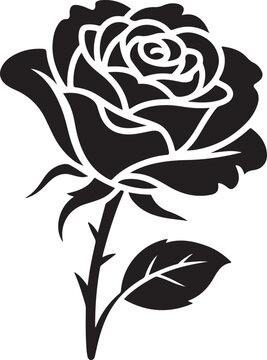 Vintage vector black and white rose floral illustration for seamless tattoo pattern design