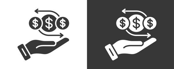 Cash Flow Icon Set Vector Collection Isolated In Black And White
