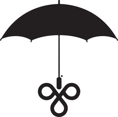 Umbrella With Bow Icon illustration