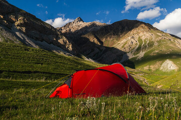 tent in the mountains