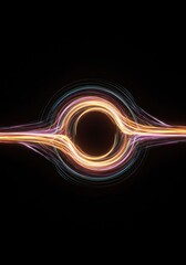 Dynamic abstract composition featuring swirling light paths representing balanced cosmic flow, spiritual equilibrium, and universal energy, soft, wallpaper, movement