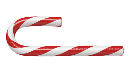 Festive candy cane with red and white stripes for holiday cheer