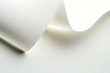 Abstract Design White Paper Curl Texture Minimalist Background, Elegant Simple Look