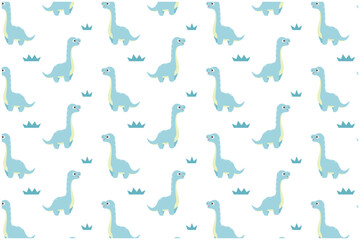 ブラキオサウルスと草原　パターン背景