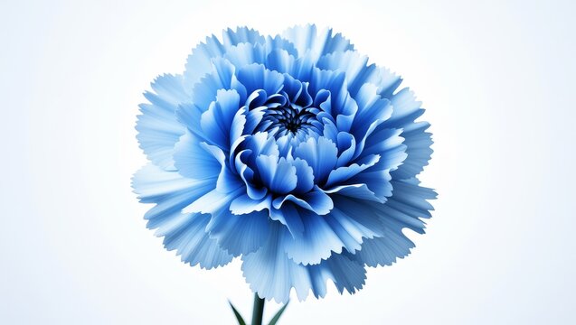 Blue carnation flower against light background