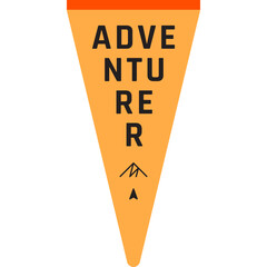 Modern retro outdoor adventure pennant flag illustration