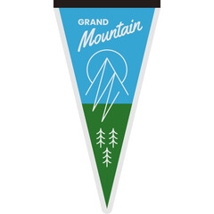 Modern retro outdoor adventure pennant flag illustration