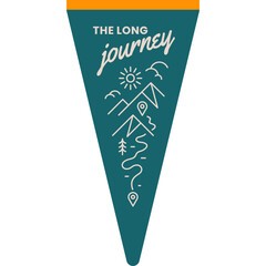 Modern retro outdoor adventure pennant flag illustration
