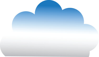Fototapeta premium Stylized Cloud Illustration with Blue and White Gradient Suitable for Weather or Technology Concepts and Clean Design Principles