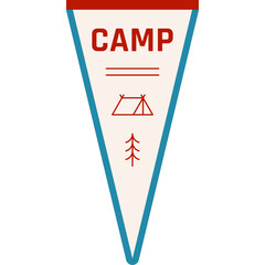 Modern retro outdoor adventure pennant flag illustration
