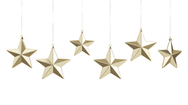Elegant gold stars hanging create a festive holiday celebration - Powered by Adobe