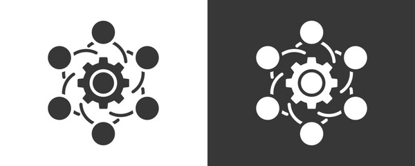 Team Building Icon Set Vector Collection Isolated In Black And White