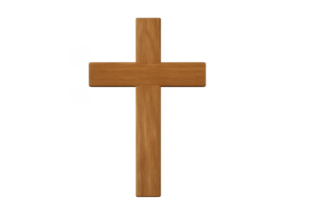 Wooden christian cross religious symbol transparent background