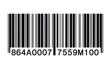 Barcode Illustration with Alphanumeric Code in Clean Vector Style, Isolated on White Background for Product Identification, Scanning, Tracking, Inventory Management, and Professional Label Design