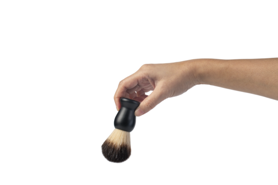 Small black dust brush in hand on a transparent background - Powered by Adobe