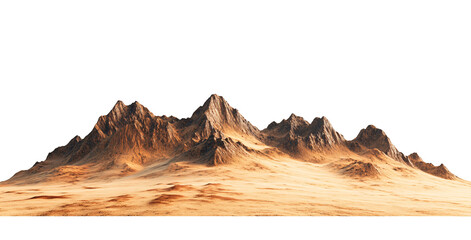 Rugged mountain range bathed in warm golden hour light