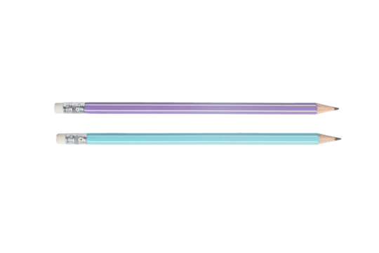 Colorful pencil on transparent background