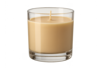 Scented candle in glass jar creating relaxation atmosphere