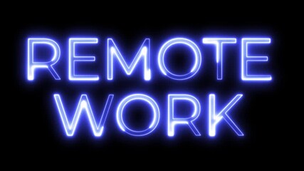 Remote Work Neon Typography Animation