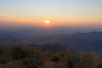 Layered Mountain Ranges at Sunrise with Breathtaking Vista Vol3