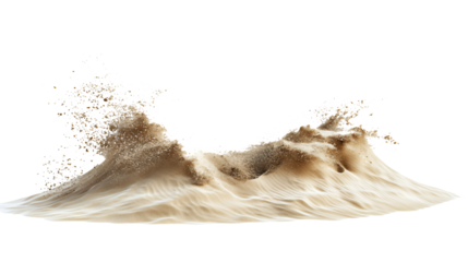 Dynamic sand splash creating abstract wave motion, perfect for sports