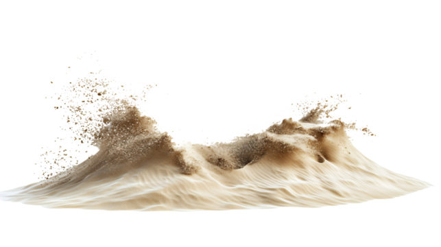 Dynamic sand splash creating abstract wave motion, perfect for sports