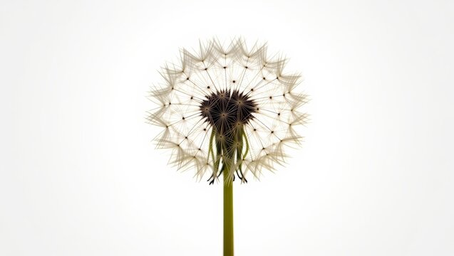 Dandelion seed head on white background - Powered by Adobe
