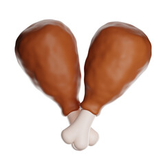 Pair of stylized fried chicken drumsticks crossing