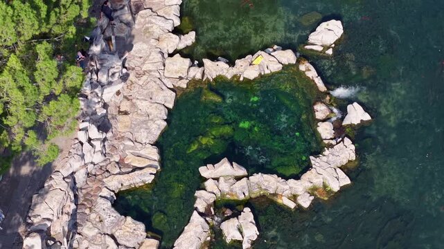 Nine Maidens Spring, part of the Black Tiger Spring complex in Jinan City Ring Park, China