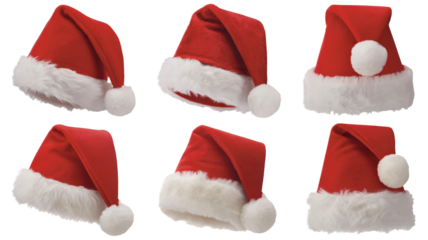 Festive Santa hats for holiday cheer and Christmas celebrations