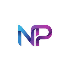 Fototapeta premium Colorful NP logo design with gradient effect on white background.