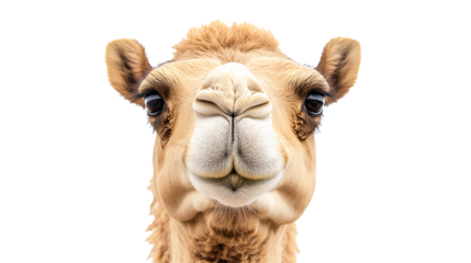 Curious camel stares directly at viewer with soulful eyes