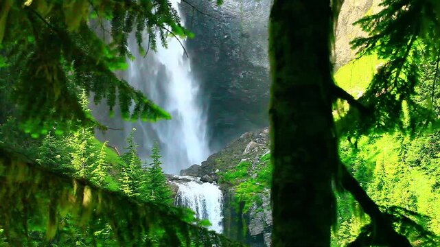  a video of Comet Falls in Mount Rainier National Park Washington State