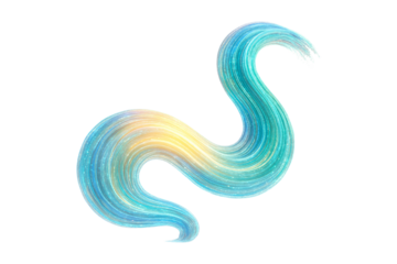 Abstract Shimmering Wave. Luminous Dynamic. Modern Design Element. An iridescent fluid light wave isolated as a PNG clip art on a transparent background for futuristic design.